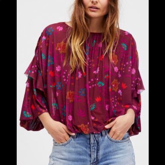 Free People Tops - Free People🌿 Wildflower Honey Boho Blouse S NWT